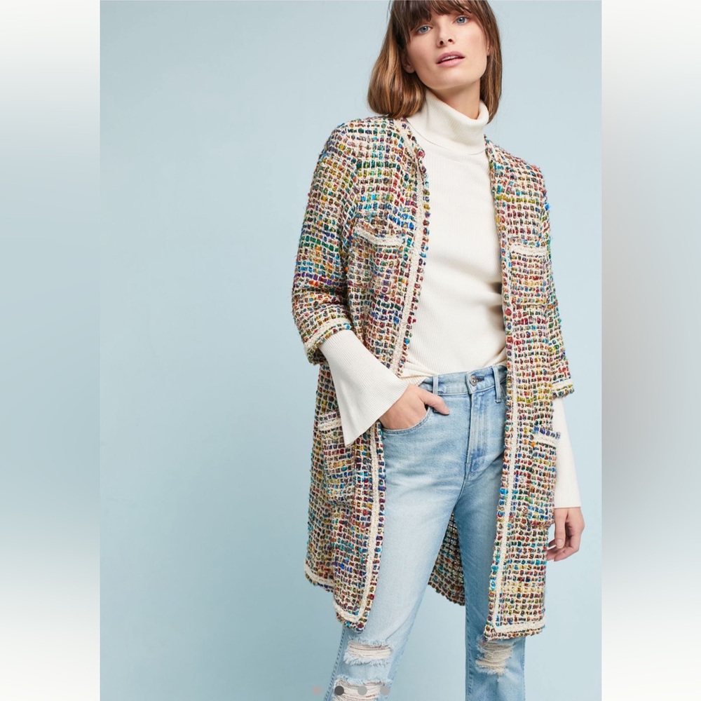Anthropologie Berwyn Multicolor Tweed Jacket